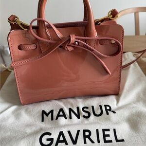 Mansur Gavriel Pink Patent Mini sun Bag
